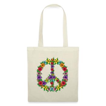 Peace sign symbol Floral peace sign flowers - Tote Bag - nature - Front