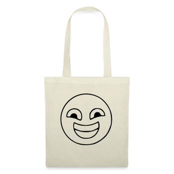 Emoji sketch rire noir - Sac en tissu - nature - Devant