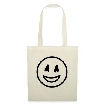 Emoji Skizze glücklich schwarz - Sac en tissu - nature - Devant