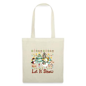 Noël, Bonhomme de neige de renne de Noël, Qu’il neige - Sac en tissu - nature - Devant