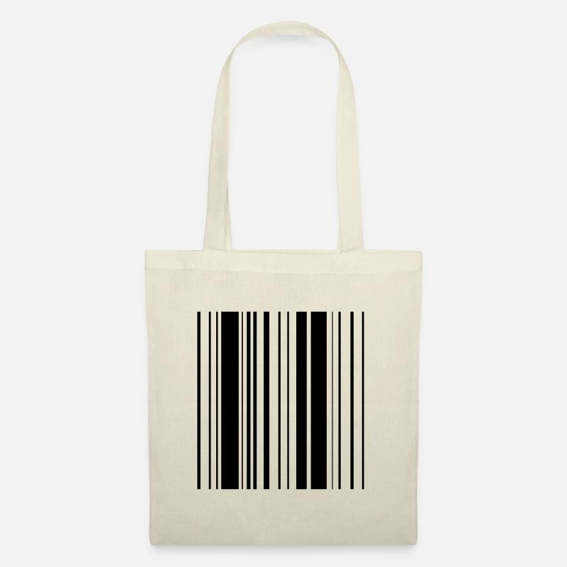Code-barres motif rayures - Sac en tissu - nature