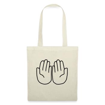 Emoji Hand bitten Skizze schwarz - Stoffbeutel - Natur - Vorne