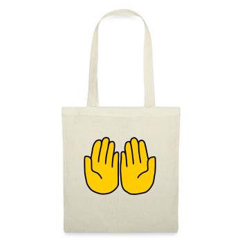 Emoji Hand bitten Skizze Farbe - Stoffbeutel - Natur - Vorne
