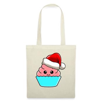 Cupkake Weihnachten Comic Xmas - Stoffbeutel - Natur - Vorne