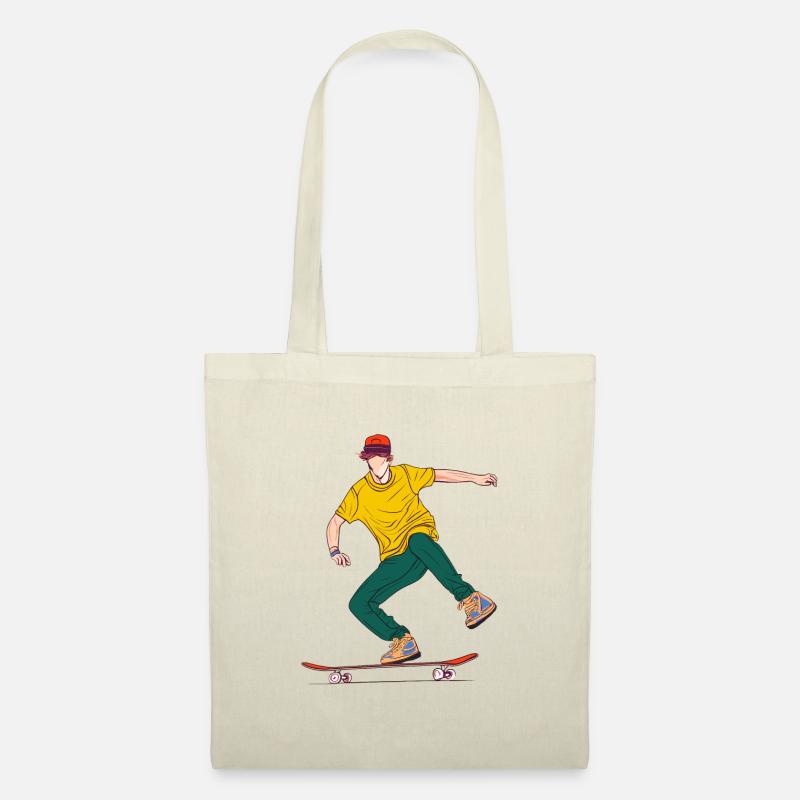 SKATER , comic, Zeichnung - Stoffbeutel - Natur