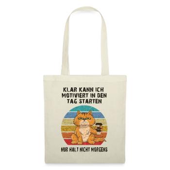 Motivation Matin Café Humour Chat - Sac en tissu - nature - Devant