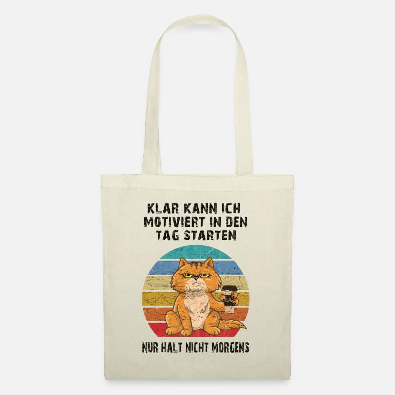 Motivation Matin Café Humour Chat - Sac en tissu - nature