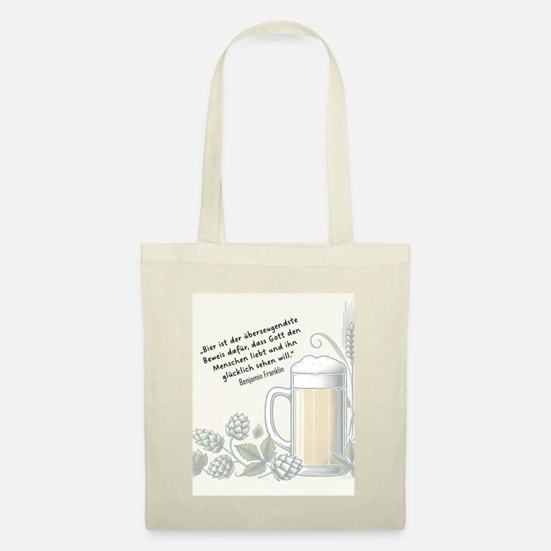 Zitat Benjamin Franklin - Stoffbeutel - Natur