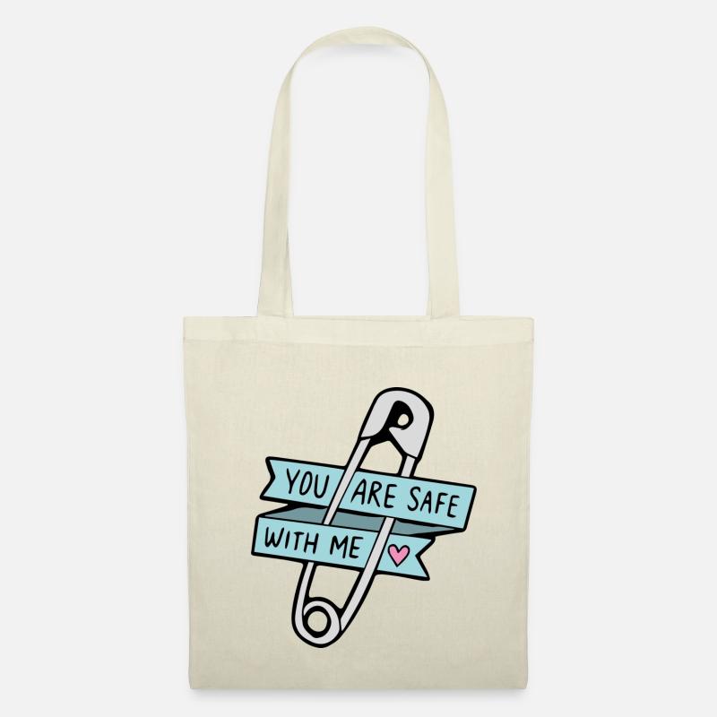 You Are Safe With Me Geschenk Idee - Stoffbeutel - Natur