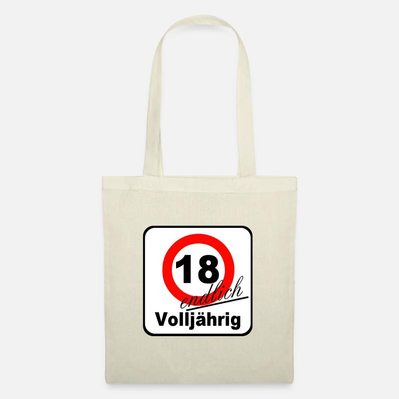 18. Geburtstag ,Volljährig , Geburtstag (25) - Stoffbeutel - Natur