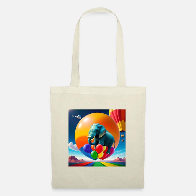 Magischer Elefant mit Ballons - Stoffbeutel - Natur