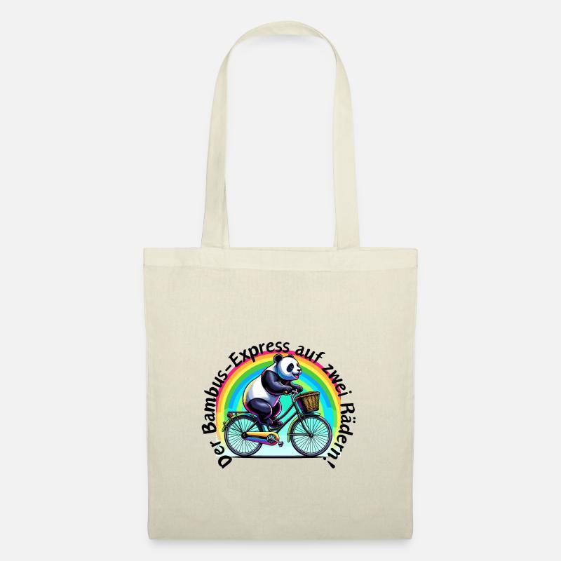 Bamboo - Express on Two Wheels Panda - Tote Bag - nature