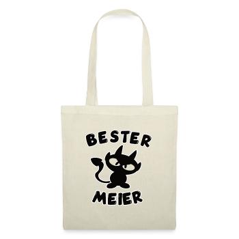 cooles bester Meier und Teufel Design - Stoffbeutel - Natur - Vorne