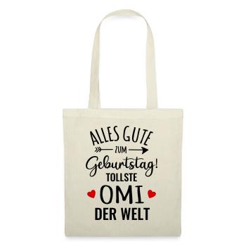 Alles Gute zum Geburtstag beste Oma tollste Omi - Stoffbeutel - Natur - Vorne