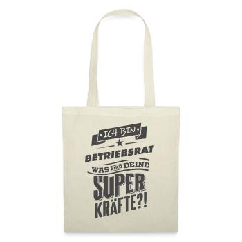 NEU Superpower Betriebsrat RAHMENLOS Geschenk - Stoffbeutel - Natur - Vorne