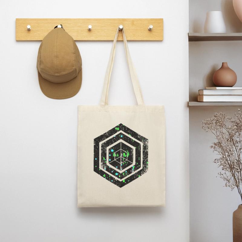 hexagon programming programmer coding geometric Tote Bag