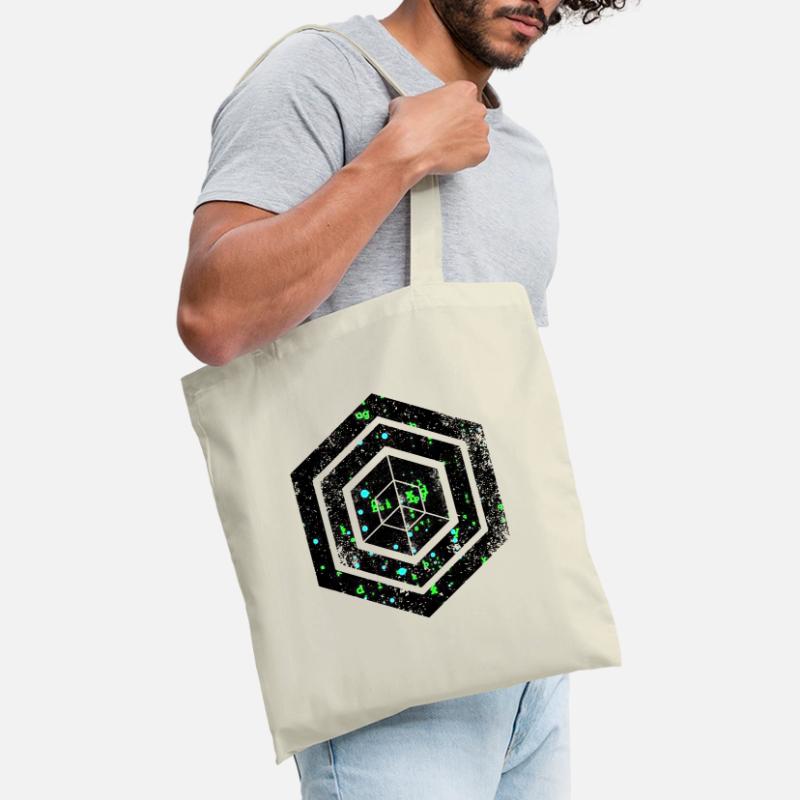 hexagon programming programmer coding geometric Tote Bag