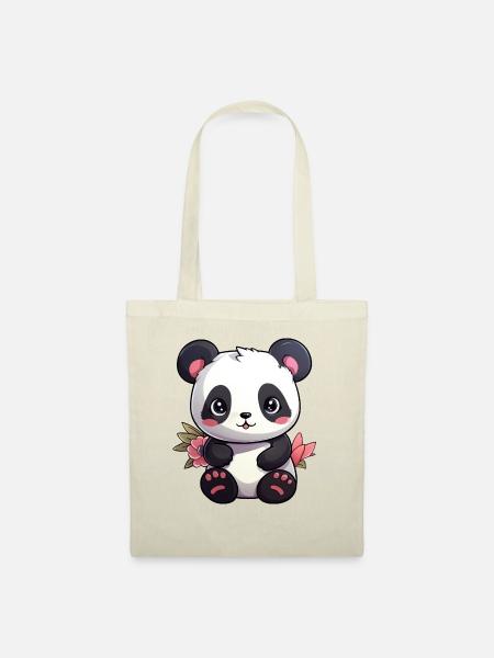 süßer Panda - Stoffbeutel - Natur