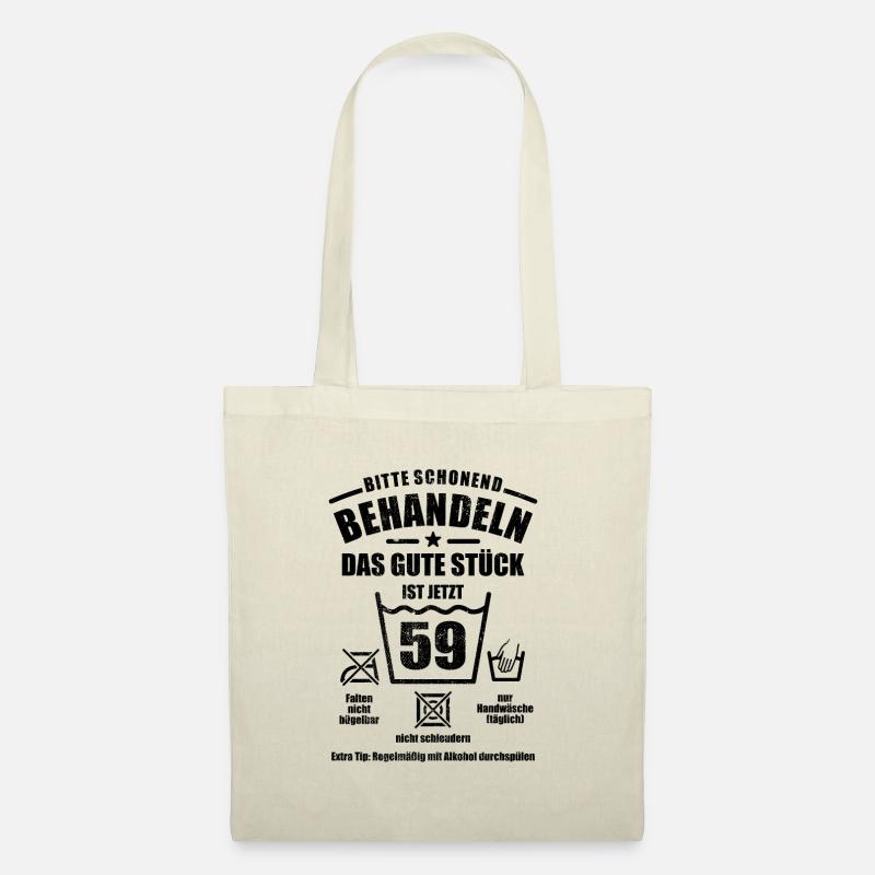 Schonend behandeln - 59. Geburtstag Geschenk - Stoffbeutel - Natur