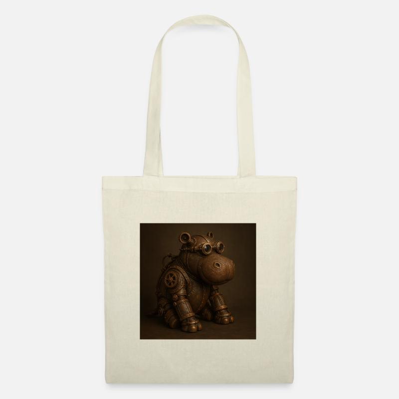 Steampunk Hippo - Stoffbeutel - Natur
