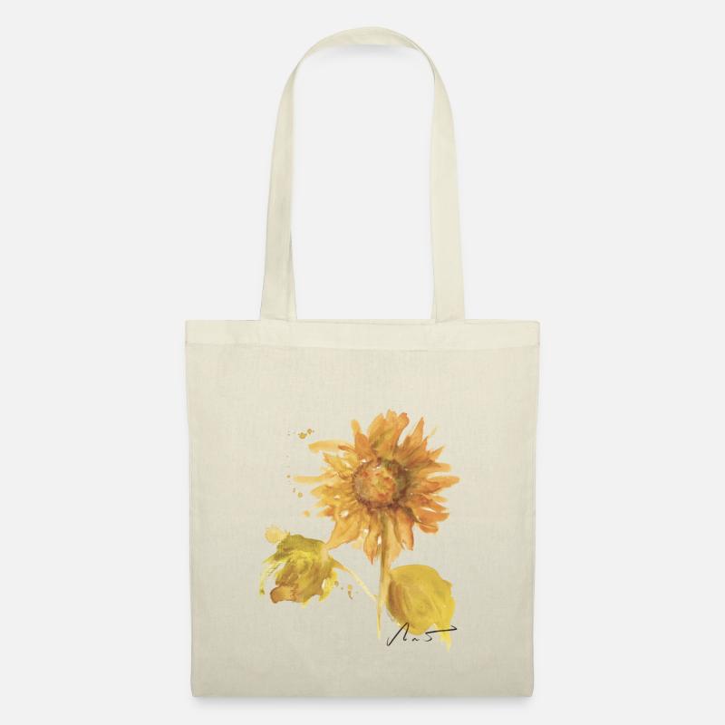 Sonnenblume Aquarell - Stoffbeutel - Natur