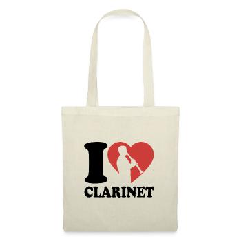 I Love Clarinette - Musicien - Clarinettiste - Sac en tissu - nature - Devant