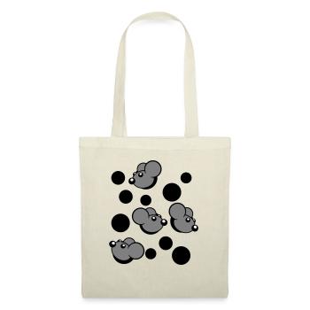 Beaucoup de souris regardant 4 trous de souris motif de trou mural - Sac en tissu - nature - Devant