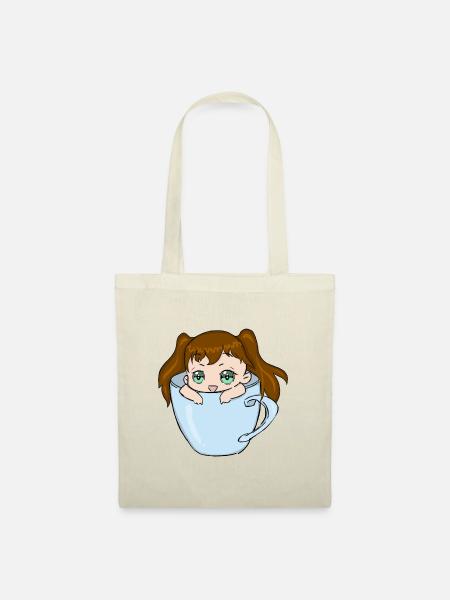 Süßes Chibi Mädchen - Stoffbeutel - Natur
