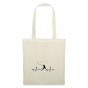Angeln Fischen Heartbeat - Stoffbeutel - Natur - Vorne