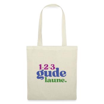 123 Gude Laune - Spruchmotiv für gute Laune - Stoffbeutel - Natur - Vorne