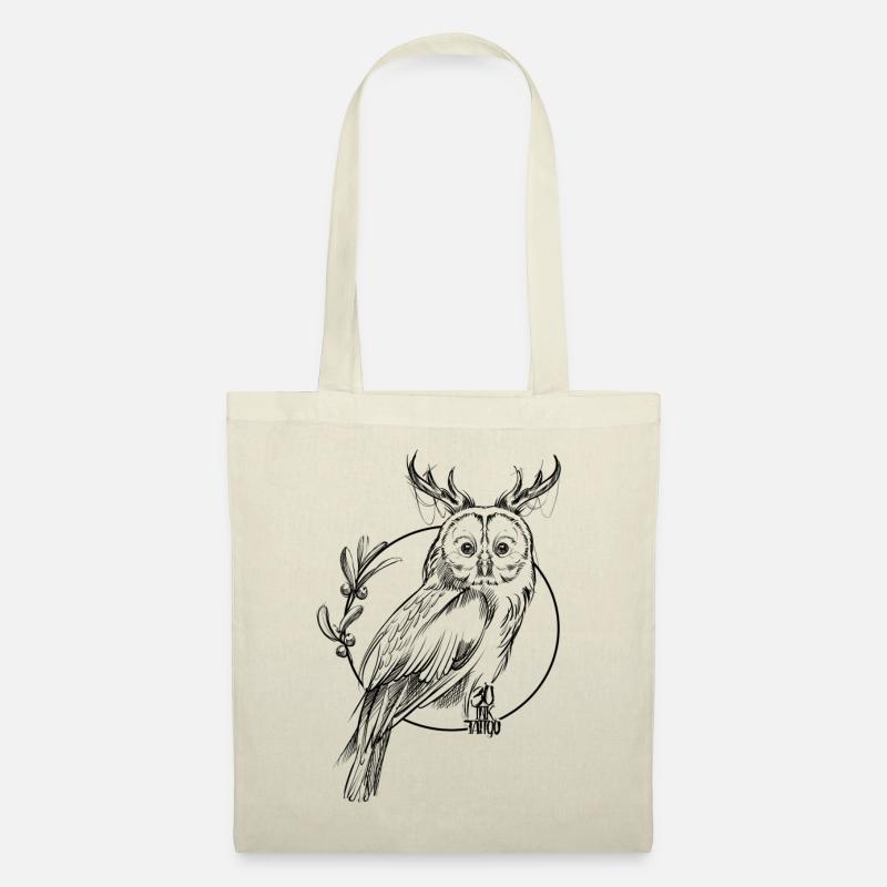 Eule - Stoffbeutel - Natur