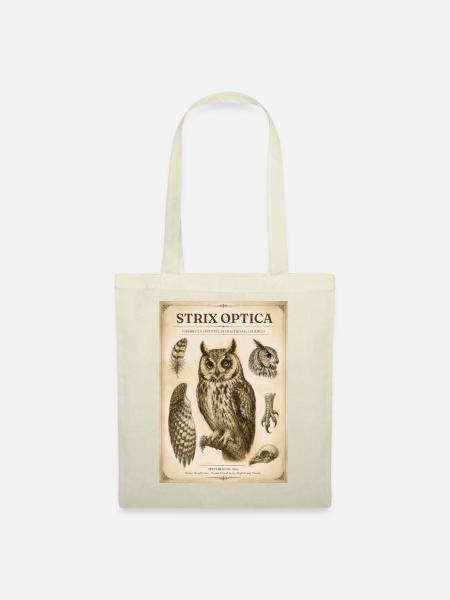 Strix Optica – Viktorianische Eule - Stoffbeutel - Natur
