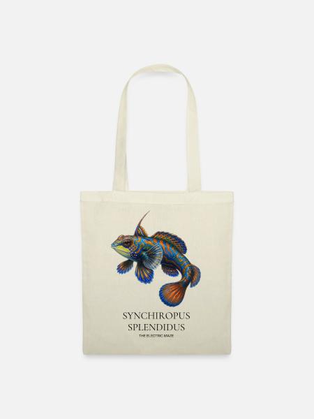 Mandarinfisch-T-Shirt, Synchiropus splendidus - Stoffbeutel - Natur