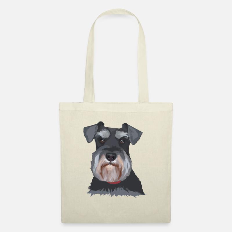 Schnauzer Illustration Geschenkidee Hundebesitzer - Stoffbeutel - Natur