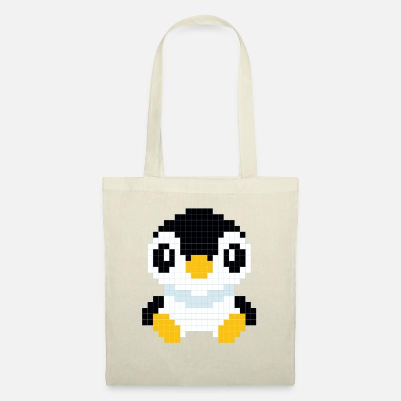 Ein pixeliger Pinguin - Stoffbeutel - Natur