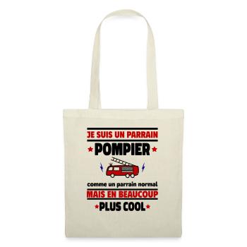 Je suis un parrain pompier plus cool, cadeau noël - Sac en tissu - nature - Devant