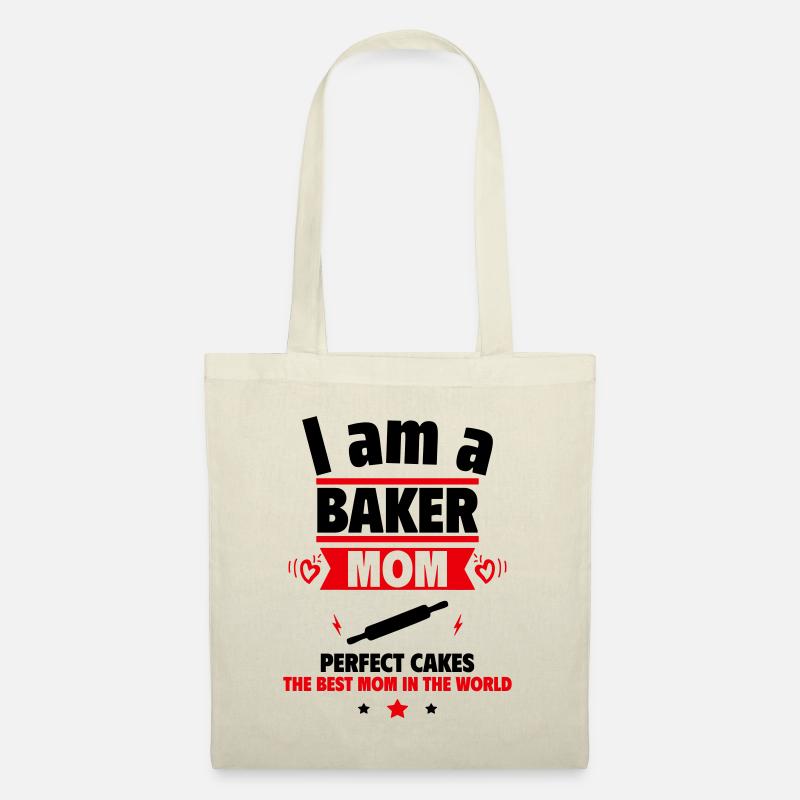 Mama Bäckerin, Geschenk zum Muttertag - Stoffbeutel - Natur