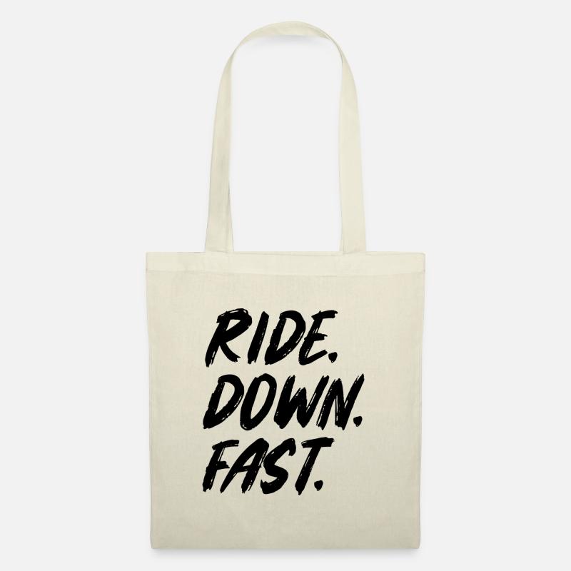 ride down fast Downhill Spruch Downhill - Stoffbeutel - Natur