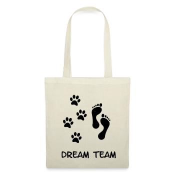 Ton chien et toi l’équipe de rêve. Chien ami - Sac en tissu - nature - Devant