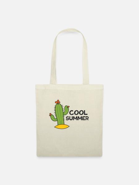 Kaktus Cool Summer Design - Stoffbeutel - Natur