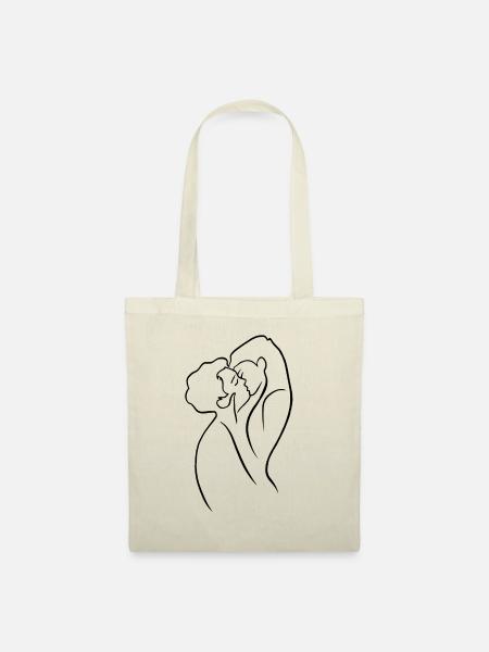 Liebe Pärchen Geschenk Idee - Stoffbeutel - Natur