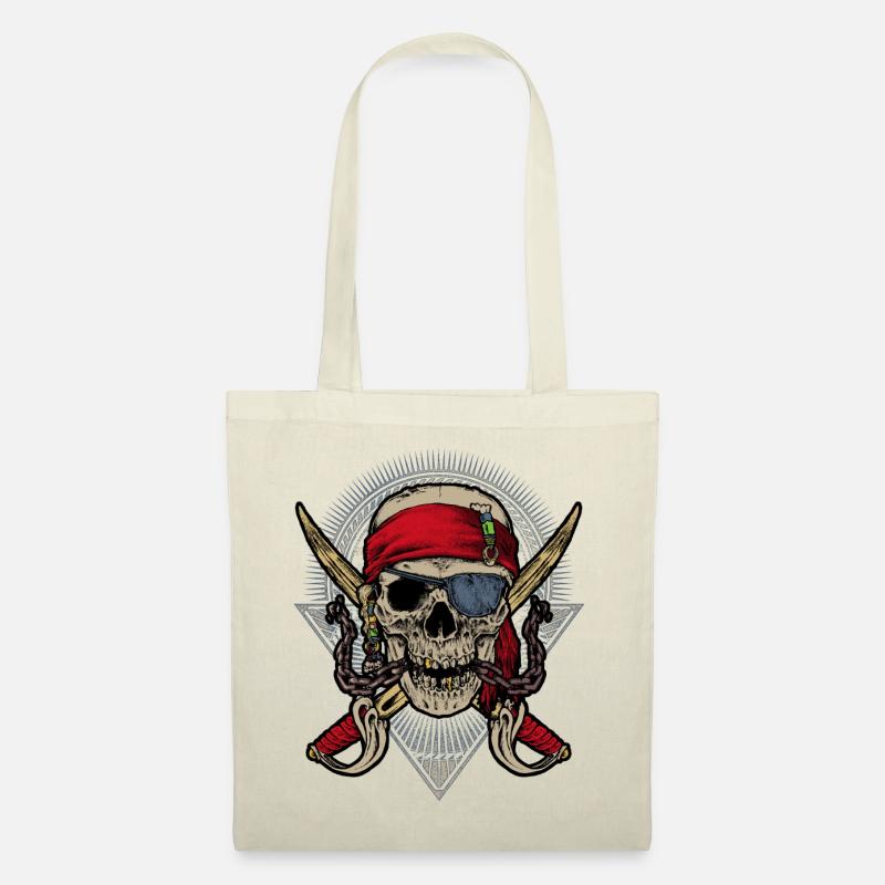 Skull pirate mft - Stoffbeutel - Natur