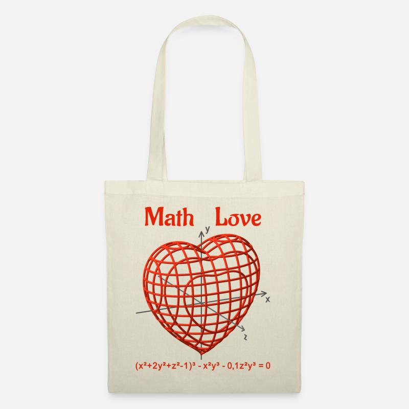 Herzfunktion 3D - Math Love - Stoffbeutel - Natur