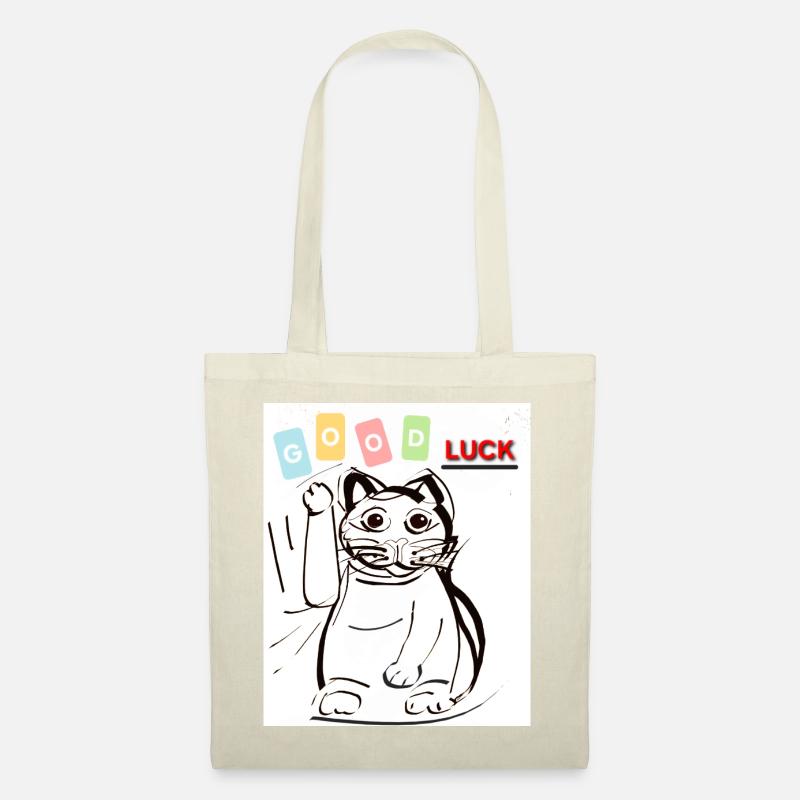 Winkekatze good luck  - Stoffbeutel - Natur
