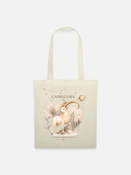 Vintage-Steinbock-Tierkreis-Astrologie-Horoskopzeichen - Stoffbeutel - Natur