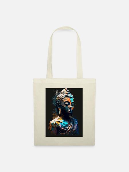 Abstrakte Buddha-Statue - Stoffbeutel - Natur