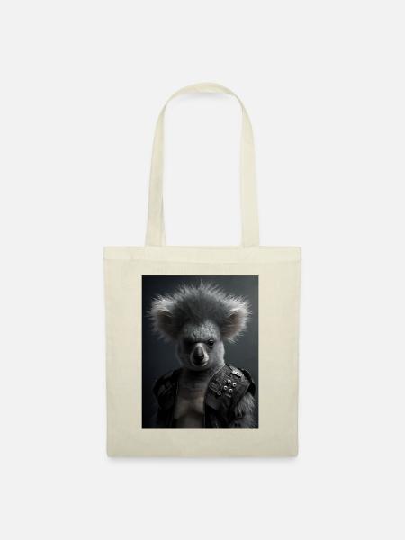 Cooler Punk Koala - Stoffbeutel - Natur