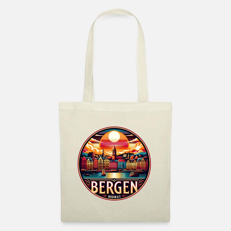 Bergen, Norwegen - Stoffbeutel - Natur