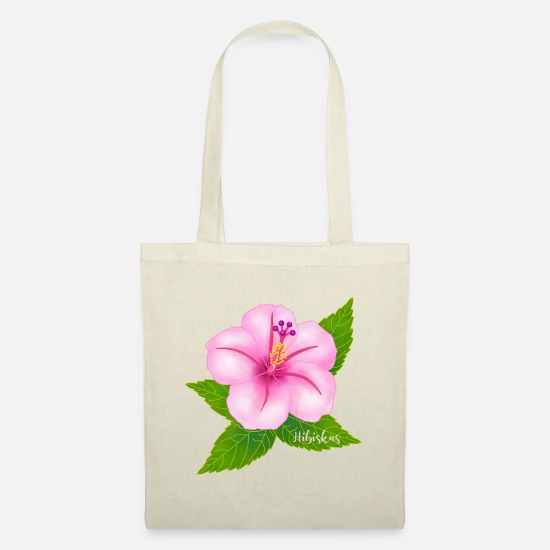 Hibiskus - Stoffbeutel - Natur