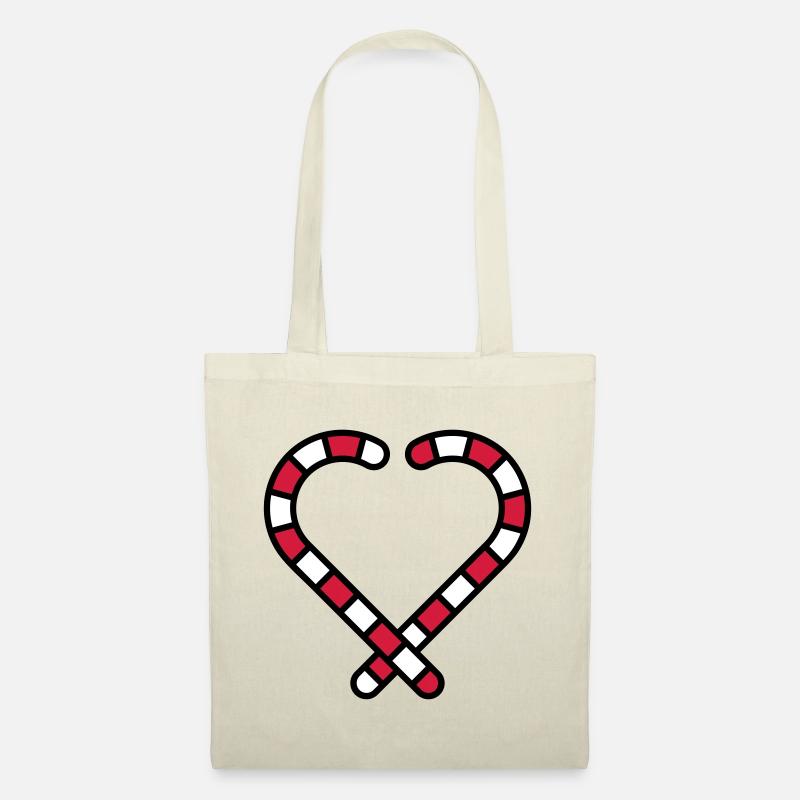 Candy Cane Coeur - Sac en tissu - nature